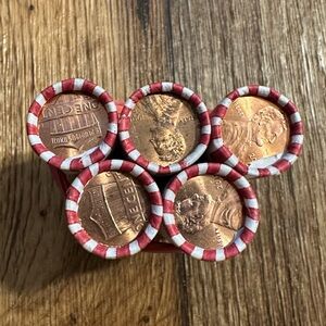 Bank wrapped rolls of circulated Pennies- bought 11/2025